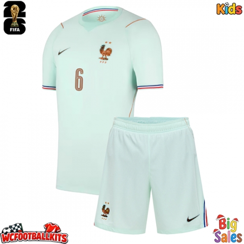 France Eduardo Camavinga #6 Replica Away Stadium Kit for Kids World Cup 2026 Short Sleeve (+ pants)